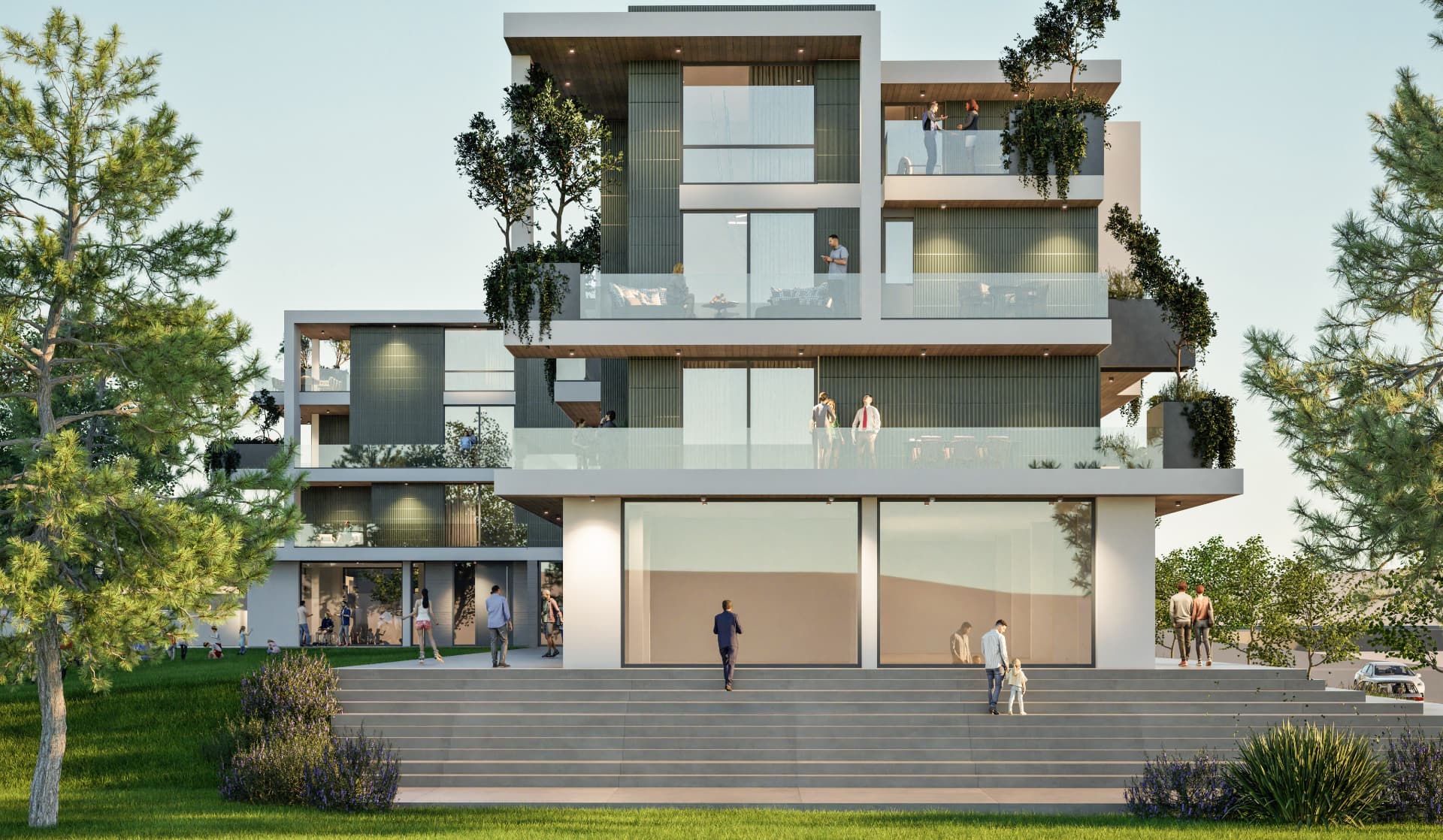 Terramaris — facciata principale con ingresso