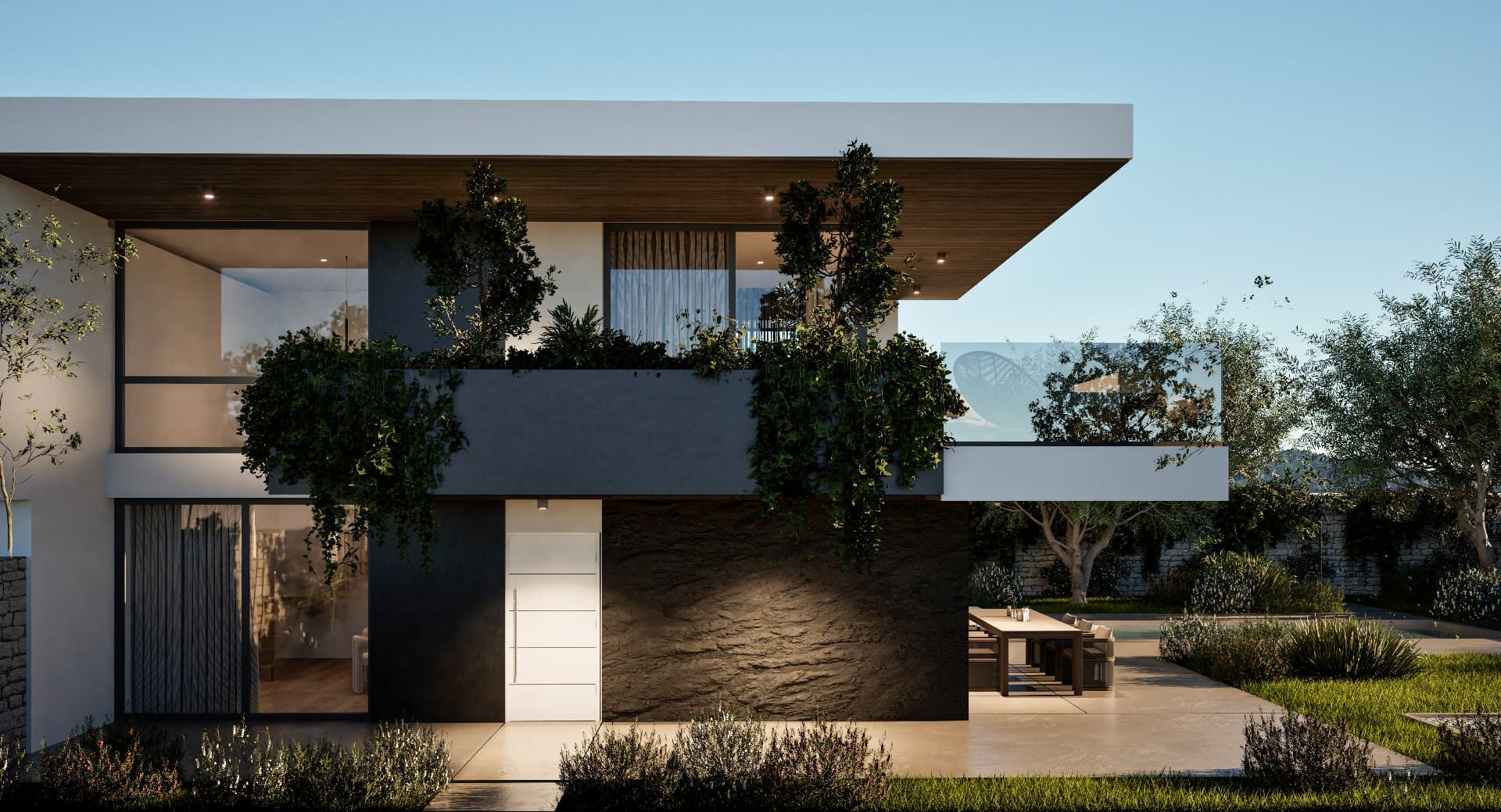 Villa Terramaris — ingresso e pareti in pietra naturale